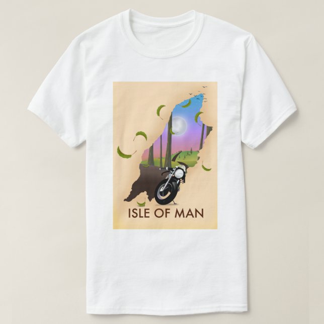 Camiseta Afiche de viaje del mapa de la Isla de Man (Diseño del anverso)