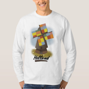 Camiseta Afiche de viaje del molino de viento de Holanda