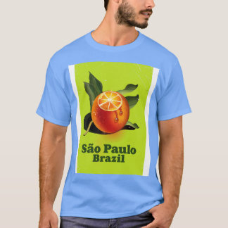 Camiseta Afiche de viaje del Naranja de São Paulo Brasil