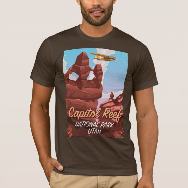 Camiseta Afiche de viaje del Parque Nacional Capitol Reef d (Anverso)
