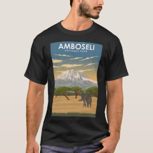Camiseta Afiche de viaje del Parque Nacional de Amboseli en