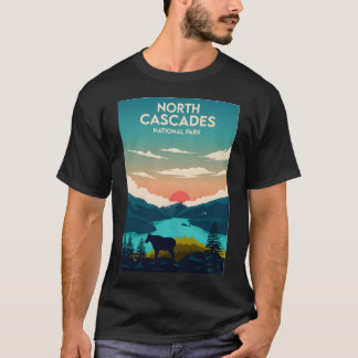 Camiseta Afiche de viaje del Parque Nacional de Cascades de