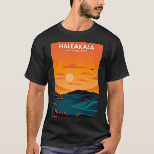 Camiseta Afiche de viaje del parque nacional de Haleakala