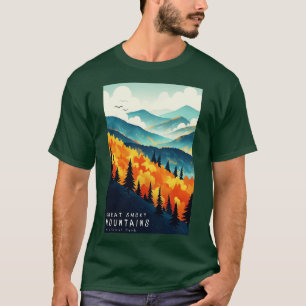 Camiseta Afiche de viaje del parque nacional de las Montaña