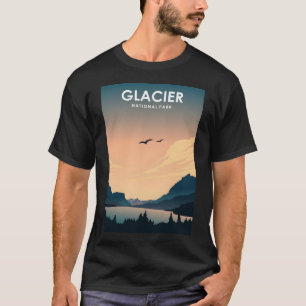 Camiseta Afiche de viaje del Parque Nacional del Glaciar