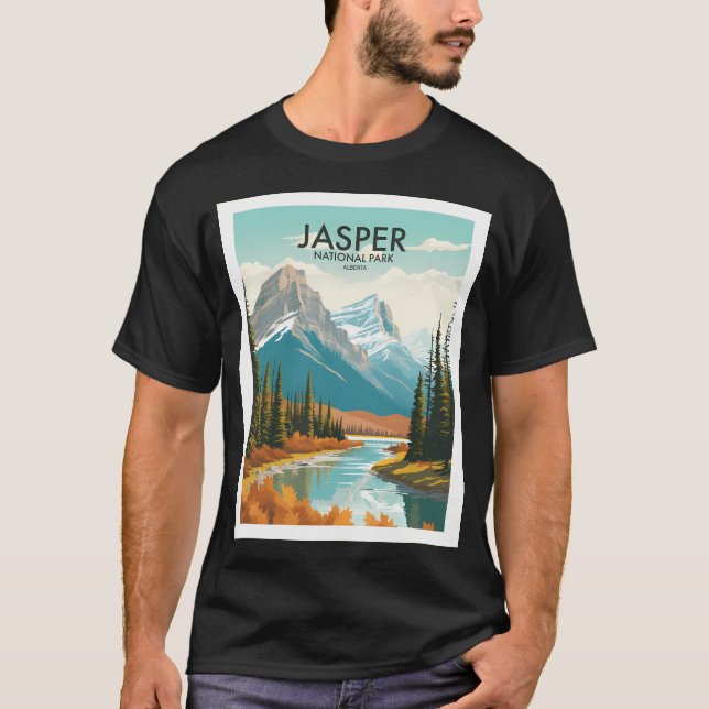 Camiseta Afiche de viaje del Parque Nacional Jasper (Anverso)