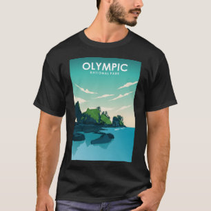 Camiseta Afiche de viaje del Parque Nacional Olímpico