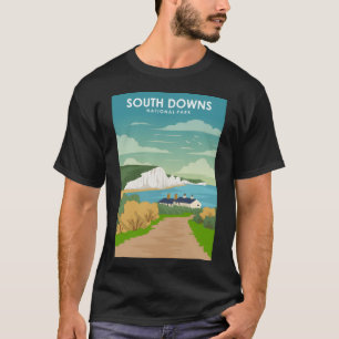 Camiseta Afiche de viaje del South Downs National Park Engl