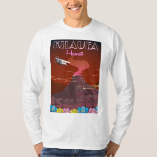 Camiseta Afiche de viaje en avión de Kilauea Hawaii