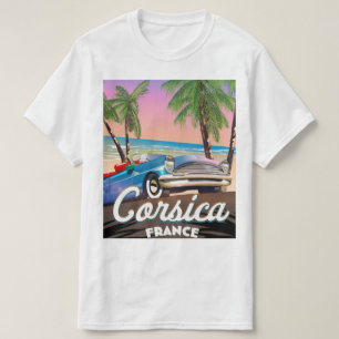 Camiseta Afiche de viaje en coche de Corsica Retro