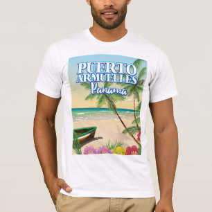 Camiseta Afiche de viaje en la playa de Panamá de Puerto Ri