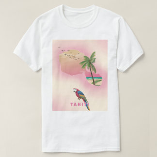 Camiseta Afiche de viaje en mapas de Tahití
