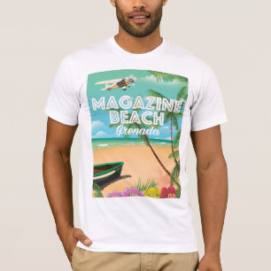 Camiseta Afiche de viaje en playa de la revista Granada
