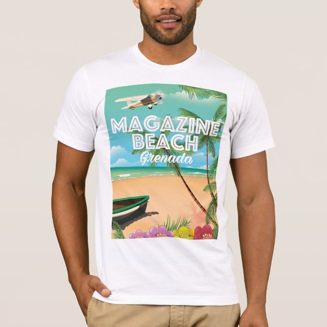 Camiseta Afiche de viaje en playa de la revista Granada (Anverso)