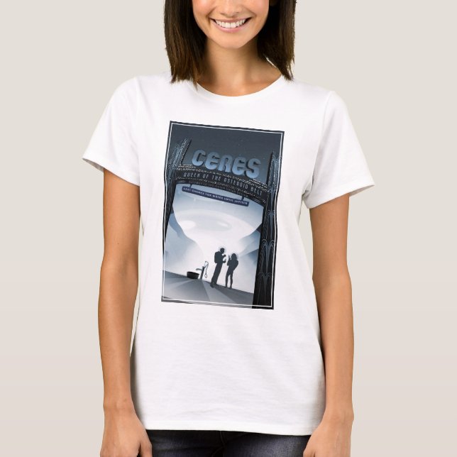 Camiseta Afiche de viaje espacial retro-Ceres de planeta en (Anverso)