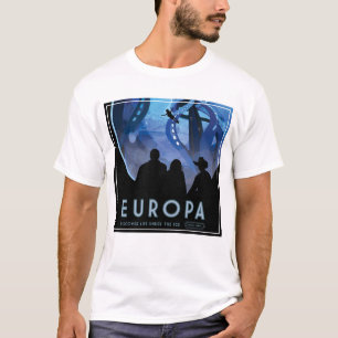Camiseta Afiche de viaje espacial retro - Europa de la luna