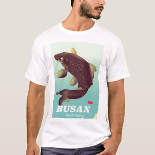 Camiseta Afiche de viaje estilo cosecha en Busan, Corea del