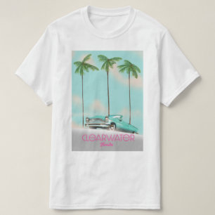Camiseta Afiche de viaje estilo vintage de Clearwater Flori