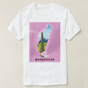 Camiseta Afiche de viaje ilustrado de Madagascar