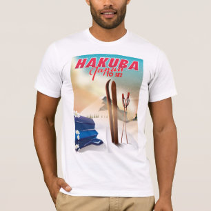 Camiseta Afiche de viaje japonés de Hakuba.