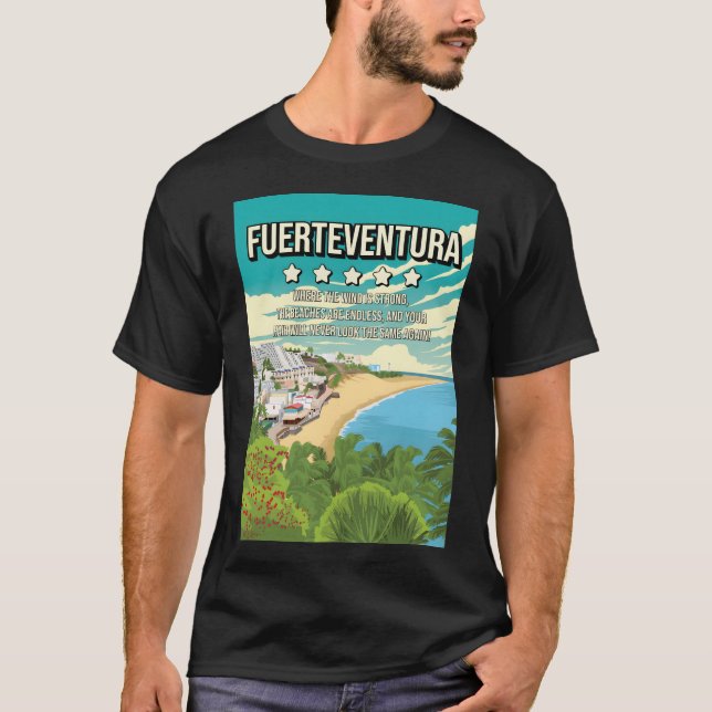 Camiseta Afiche de viaje mínimo de 5 estrellas de Funny Fue (Anverso)