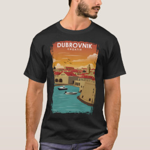 Camiseta Afiche de viaje mínimo de cosecha de vacas de Dubr