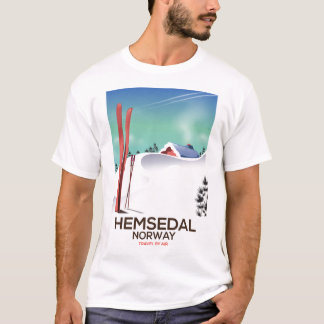 Camiseta Afiche de viaje para esquí de Hemsedal