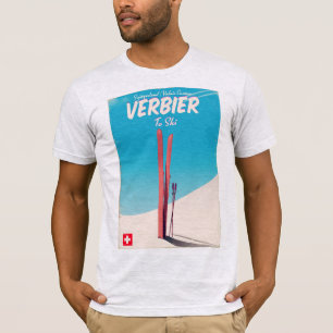 Camiseta Afiche de viaje para esquiadores de época en Verbi