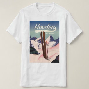 Camiseta Afiche de viaje para esquiar de Hovden.