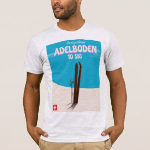 Camiseta Afiche de viaje para esquiar en Adelboden Suiza