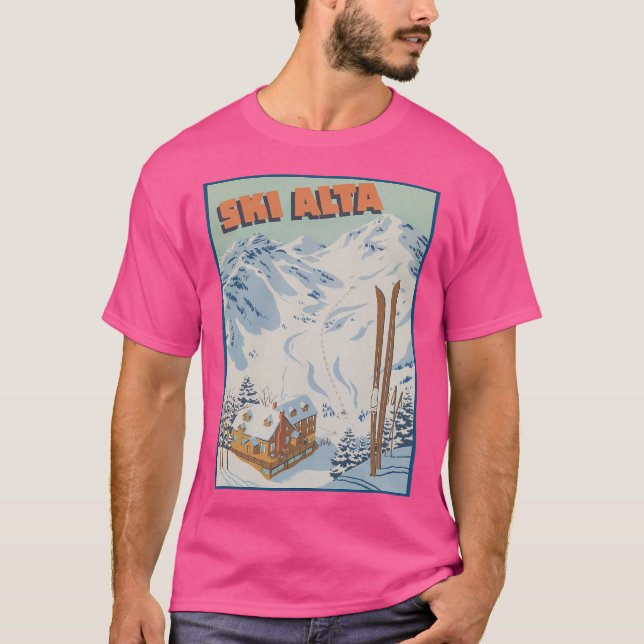 Camiseta Afiche de viaje para esquiar en la estación Ski Al (Anverso)