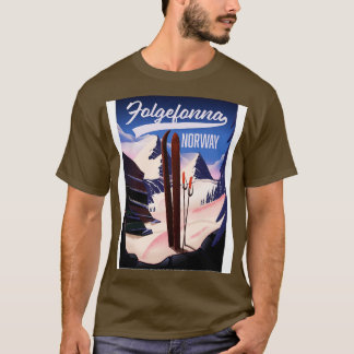 Camiseta Afiche de viaje para esquiar Folgefonna norway