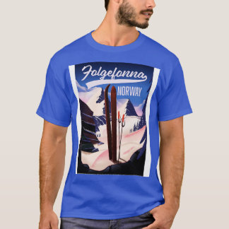 Camiseta Afiche de viaje para esquiar Folgefonna norway