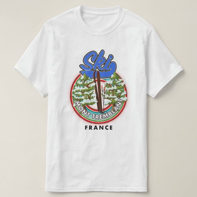 Camiseta Afiche de viaje para esquiar Mont Tremblant France (Diseño del anverso)