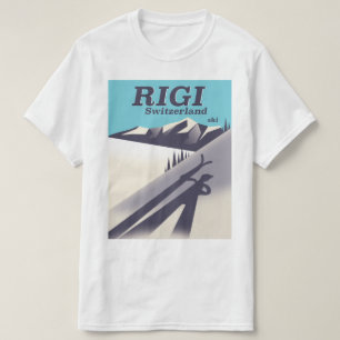 Camiseta Afiche de viaje para esquiar Rigi Suiza
