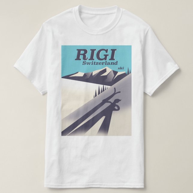 Camiseta Afiche de viaje para esquiar Rigi Suiza (Diseño del anverso)