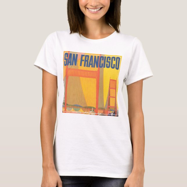 Camiseta Afiche De Viaje Para Volar Dos Veces A San Francis (Anverso)