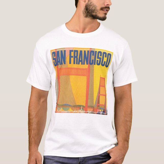 Camiseta Afiche De Viaje Para Volar Dos Veces A San Francis (Anverso)