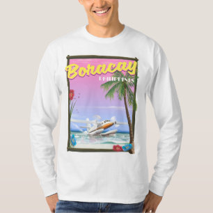 Camiseta Afiche de viaje por la playa de Filipinas en Borac
