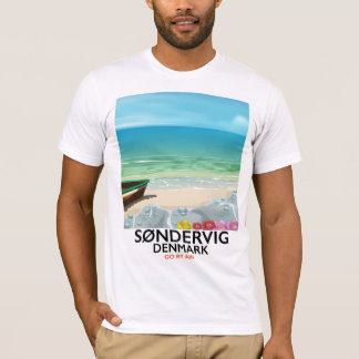Camiseta Afiche de viaje por la playa de Søndervig Dinamarc