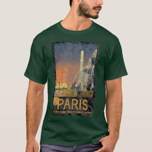 Camiseta Afiche de viaje por tren de Vintage mapa de París