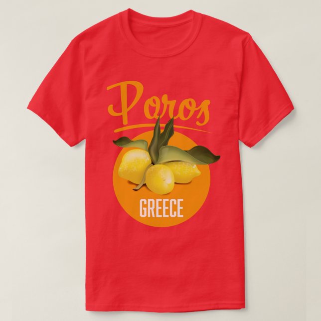 Camiseta Afiche de viaje Poros Grecia (Diseño del anverso)