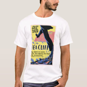 Camiseta Afiche de viaje que promueve el acantilado marino,