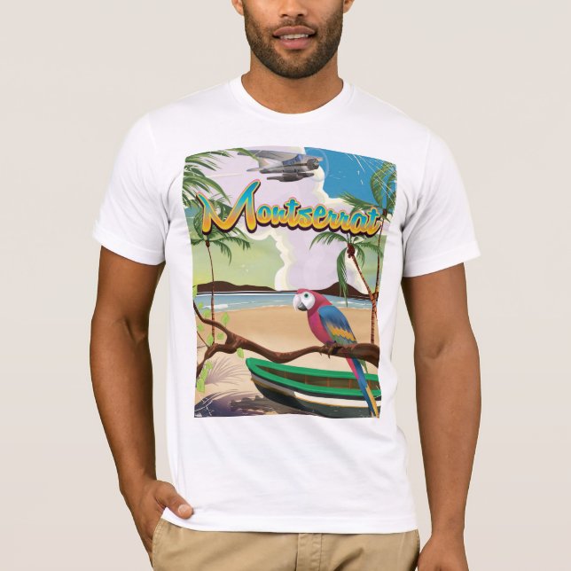 Camiseta Afiche de viaje retro de la isla de Montserrat (Anverso)