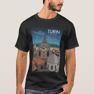 Camiseta Afiche de viaje retro mínimo de la cosecha en Turí
