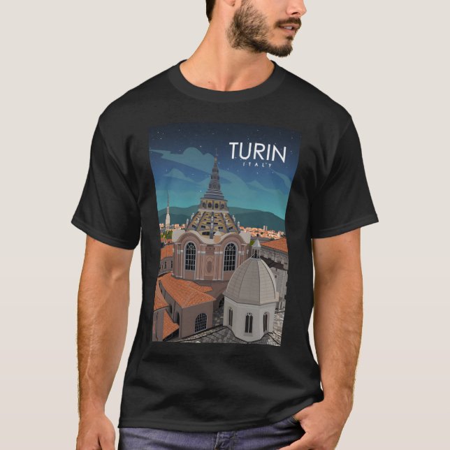Camiseta Afiche de viaje retro mínimo de la cosecha en Turí (Anverso)