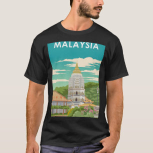 Camiseta Afiche de viaje retro mínimo de la época de Malasi