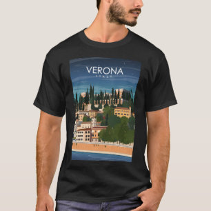 Camiseta Afiche de viaje retro mínimo de Verona Italy
