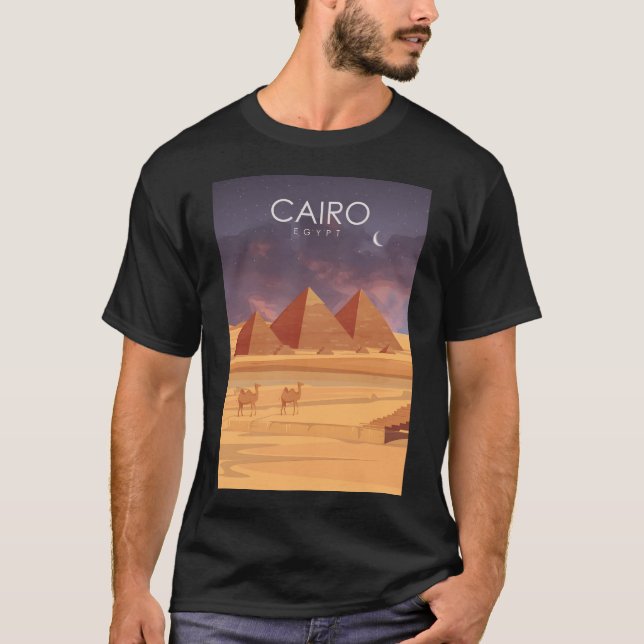 Camiseta Afiche de viaje retro mínimo en la época de cosech (Anverso)