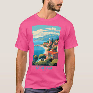 Camiseta Afiche De Viaje Retro Mínimo Vintage De Kefalonia 